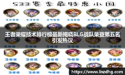 王者荣耀技术排行榜最新揭晓BLG战队荣登第五名引发热议